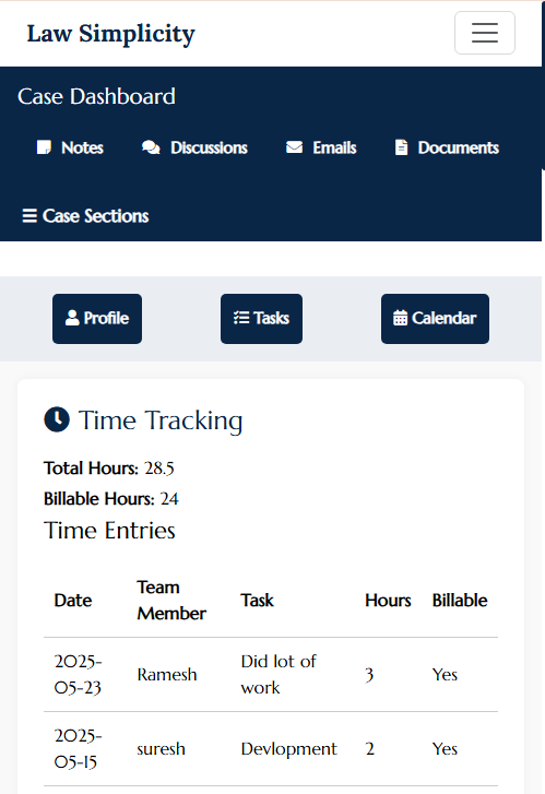 Time Tracking UI